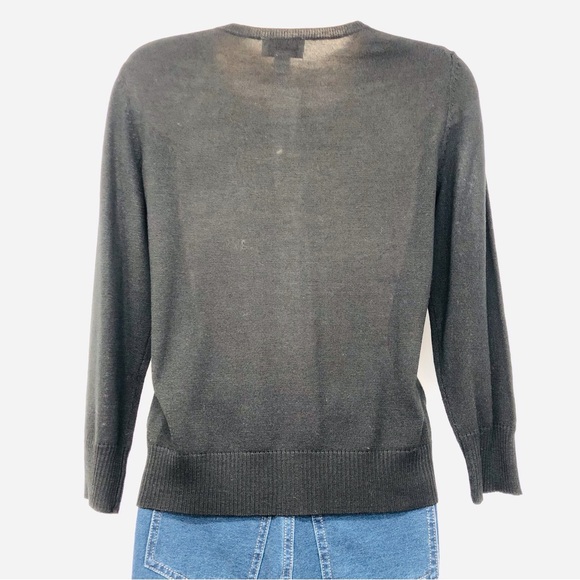 Ann Taylor Black Metalic Embroidered Cardigan - Picture 2 of 16